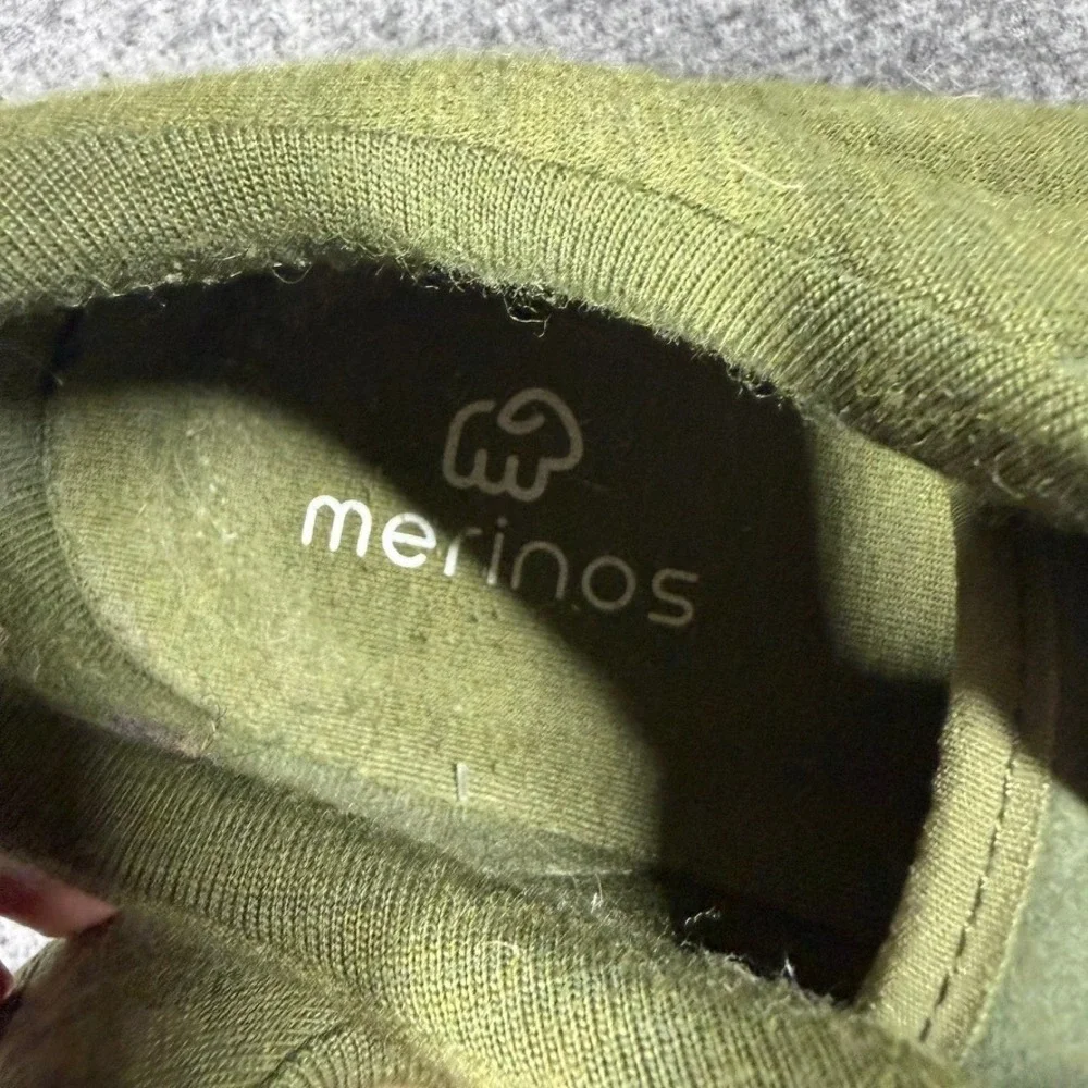 Merinos Mens Wool Sneakers Olive Green Lace Up Casual Shoes Size 13